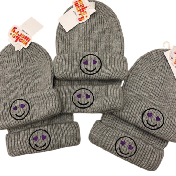 Smiley Face Knit Beanies - OS - Nordstrom set of 6 - Picture 1 of 6